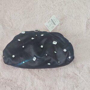 J.Crew Satin Clutch with Rhinestones with Strap